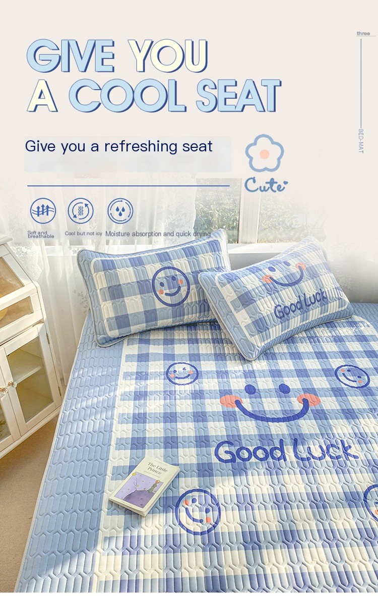 Thailand latex mat three-piece set cool silk air-conditioned mat foldable soft mat small fresh summer wholesale 1.58