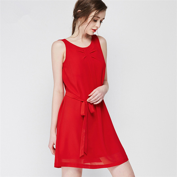 Chiffon Sleeveless Dress Peacock Blue