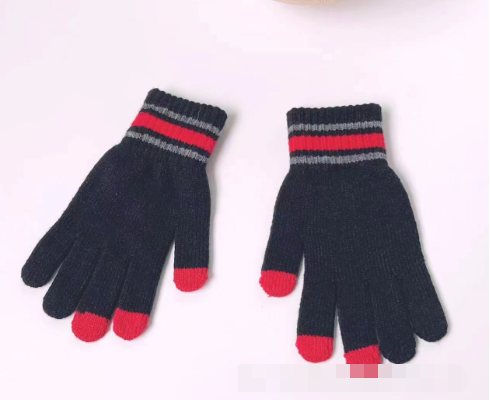 Winter Knitted Touchscreen Magic Gloves - Red Color Combination
