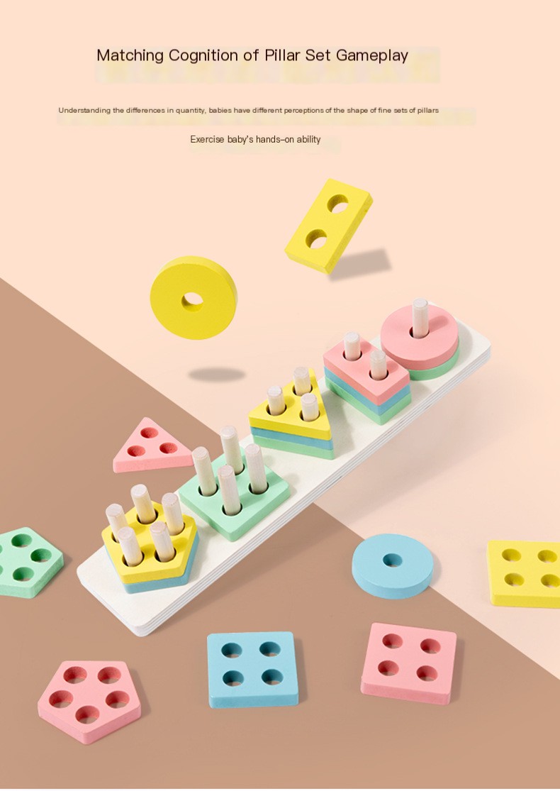 Wooden Geometric Shape Stacking Blocks 7