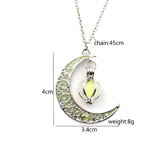 Luminous Moon Small Pumpkin Pendant Necklace