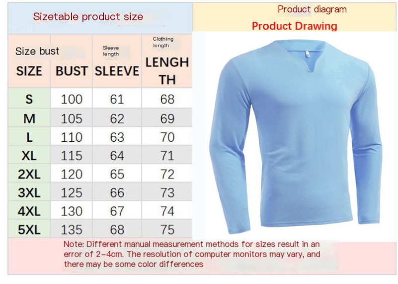 Men's Long Sleeve V-Neck T-Shirt 1