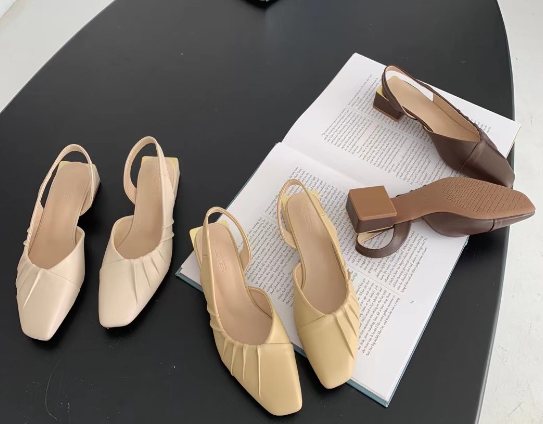 High Heel Crinkled Sandals