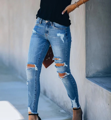 High Rise Distressed Jeans 3