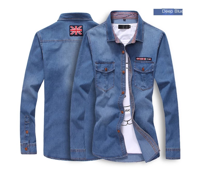 Stylish Long Sleeve Denim Shirt