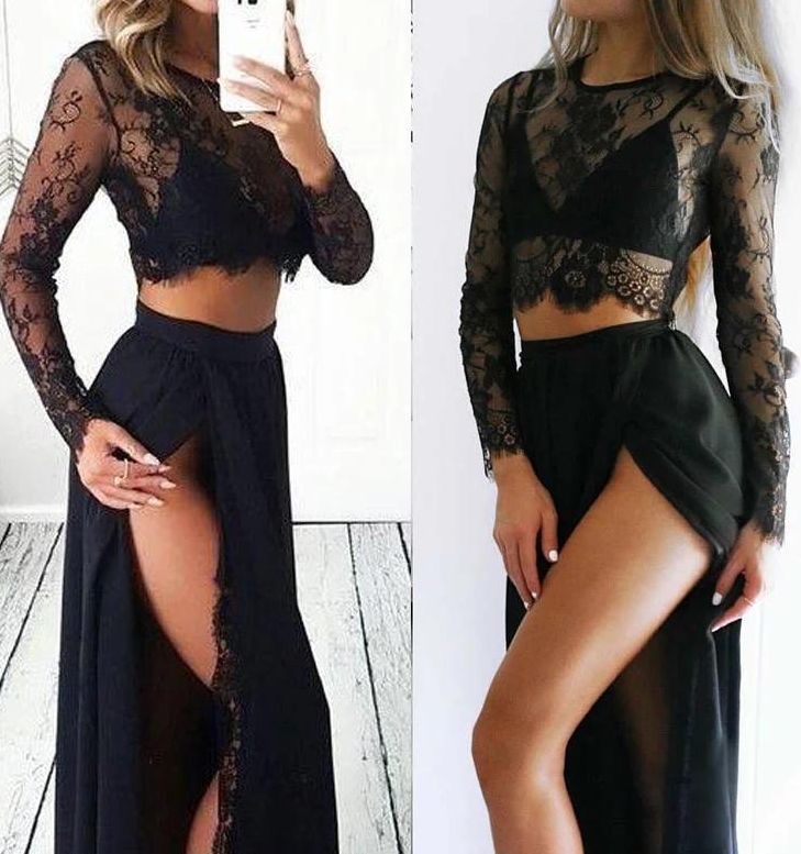 Lace Top and Long Skirt Set