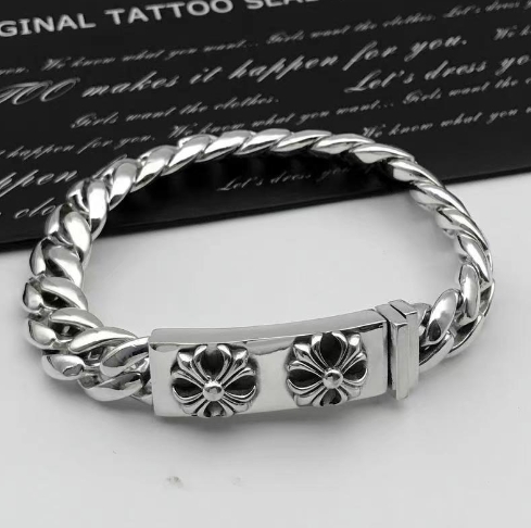 Vintage Korean Silver Cross Bracelet 1