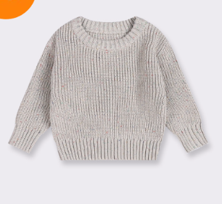 Cotton baby sweater round neck pullover autumn and winter loose knitted jacket children's clothing children's sweater baby sweater image