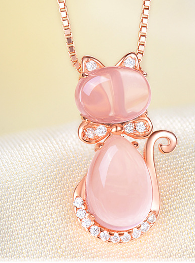 Rose Gold Plated Cat Pendant