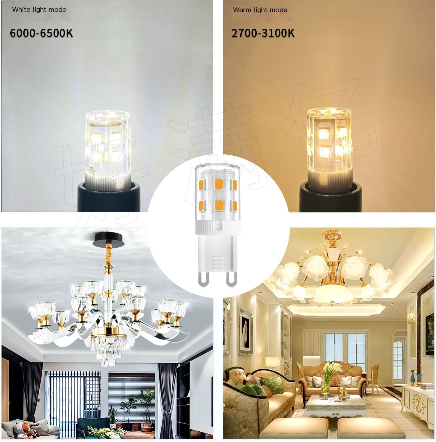 No strobe 3W eye protection G9 LED corn light 220V ceramic E14led bulb crystal light source hot sale