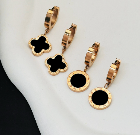 Roman Numerals Circle Earrings