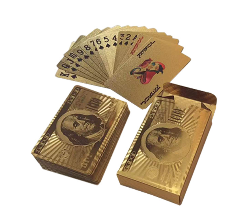 Gold Foil Poker Card 5