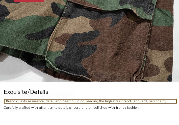 Summer Washed Retro Camouflage Shorts 6