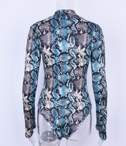Snake Print Bodysuit Image 1