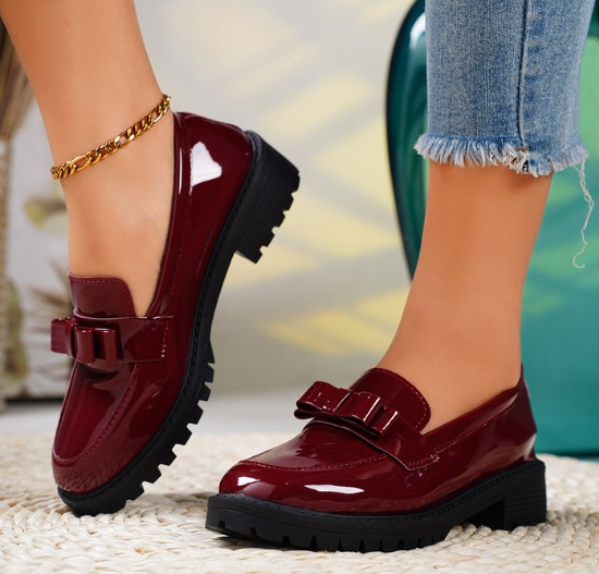 Casual Leather Shoes - Red