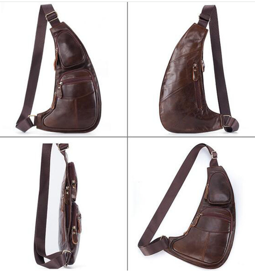 Bolsa Transversal Masculina em Couro Genuíno - Elegancy Premium