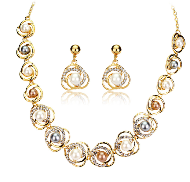 Saturn Ring Necklace Set