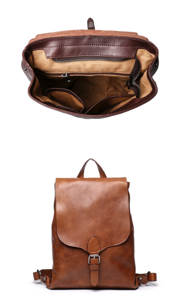 Leather Backpack Brown Color