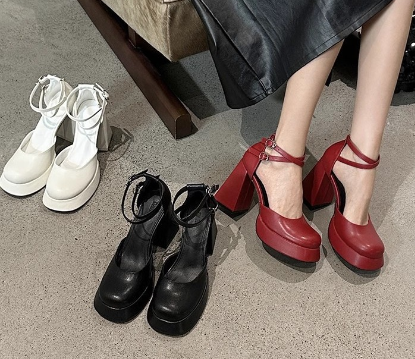 White platform high heels