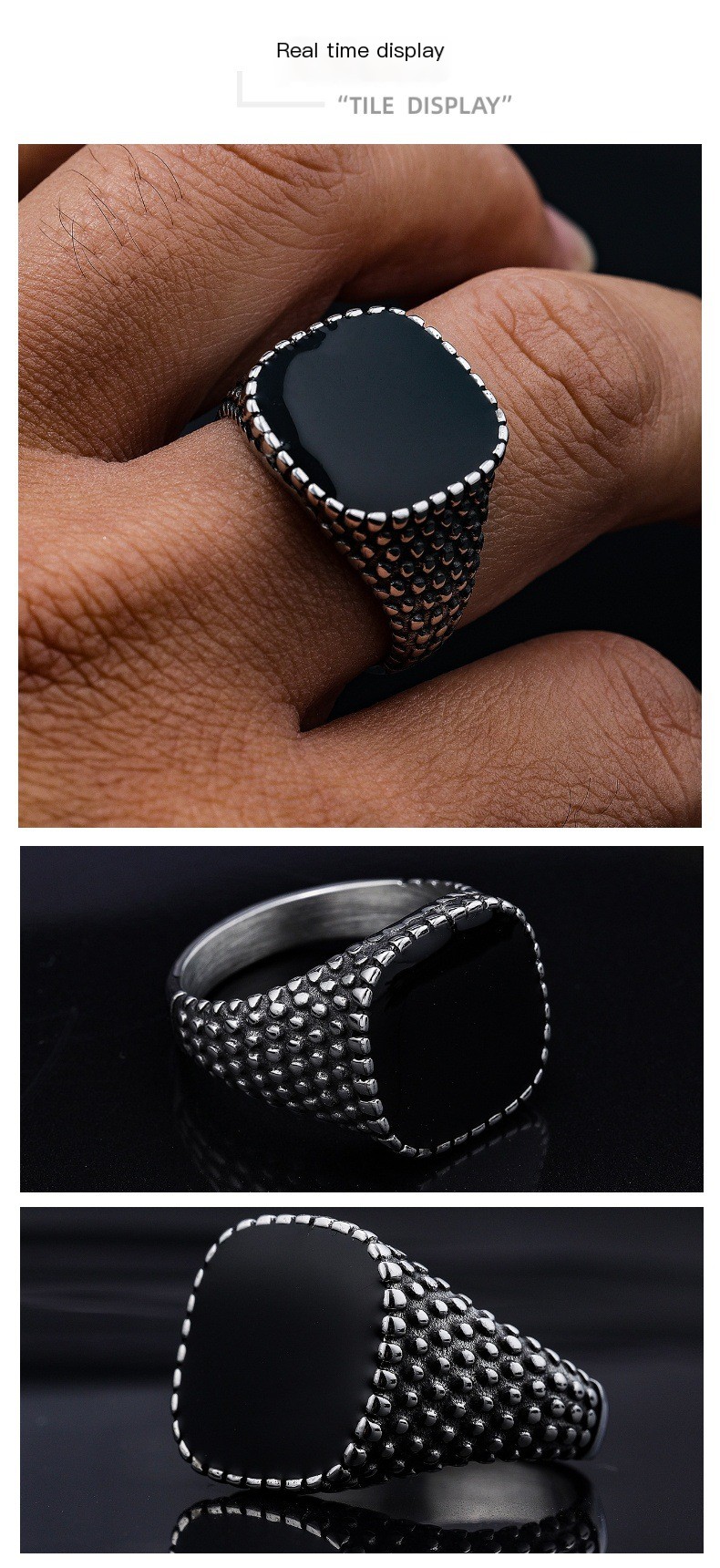 Black Epoxy Titanium Steel Ring 2