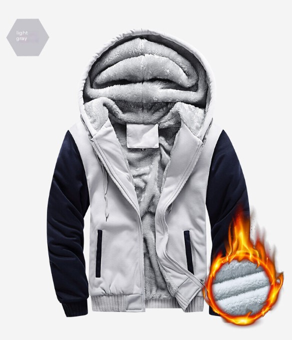 Men's Thickened Fleece Hoodie Close-up