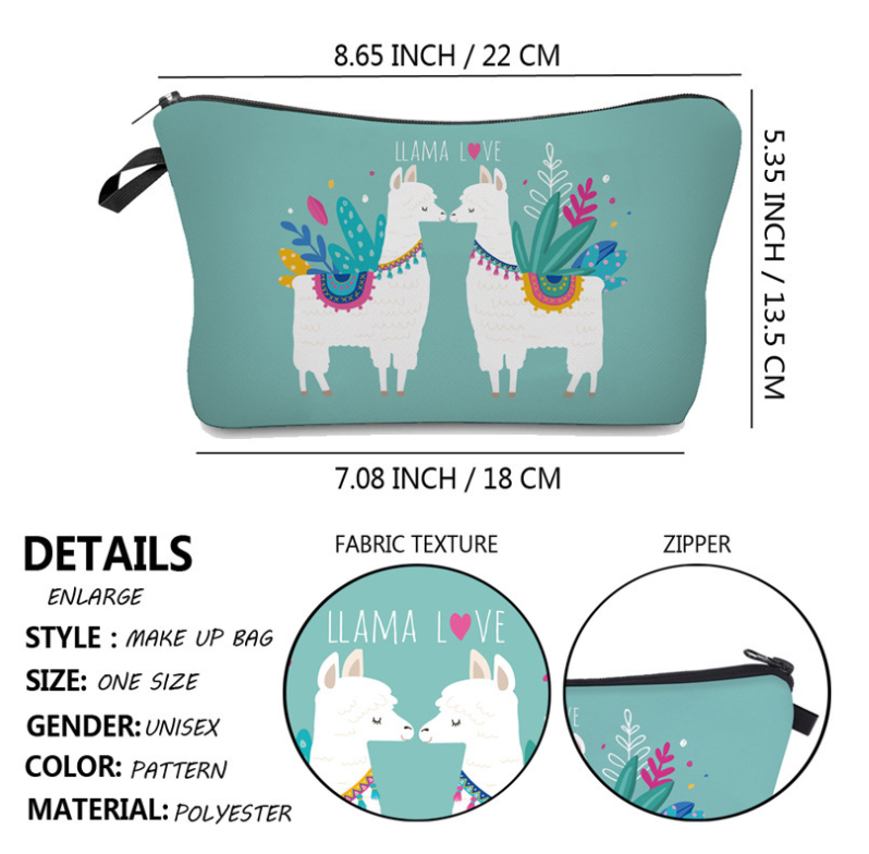 3D Llama Cosmetic Bag 2