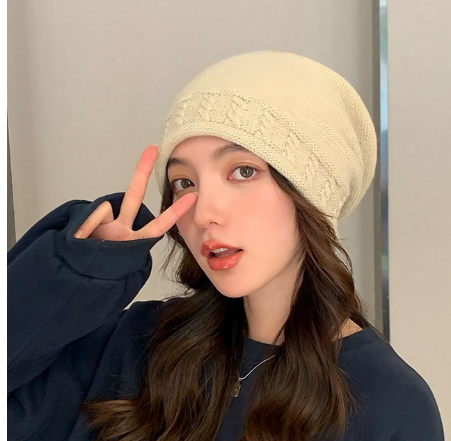 Women's Winter Pullover Drawstring Crimp Warm Hat