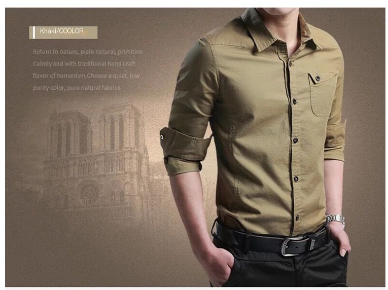 Men's Slim Fit Business Shirt Image 4
