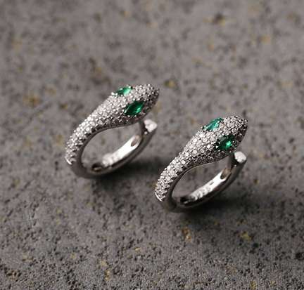 Sterling Silver Snake Earrings