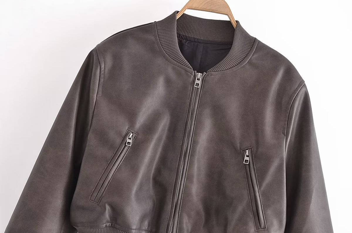 Trendy Leather Coat