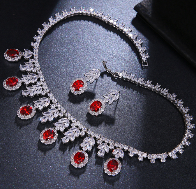 Zirconia Bride Wedding Jewelry Set Image 6