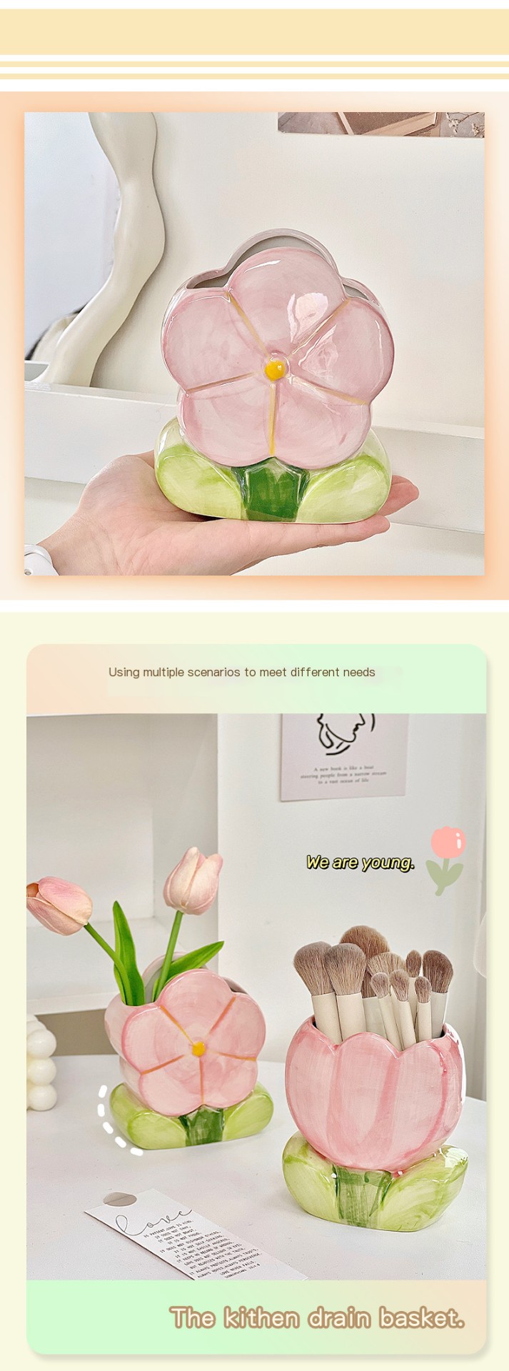 Ceramic Flower Pen Holder