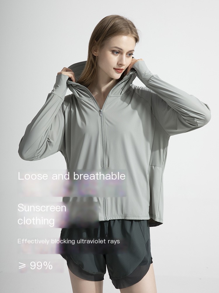 Hooded Sun Protection Sports Jacket - Image 3