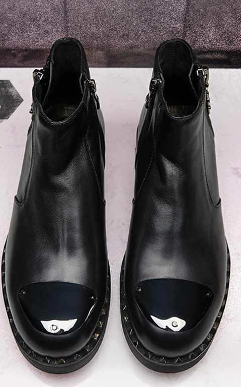 JINIWU Thick Sole Leather Boots 1