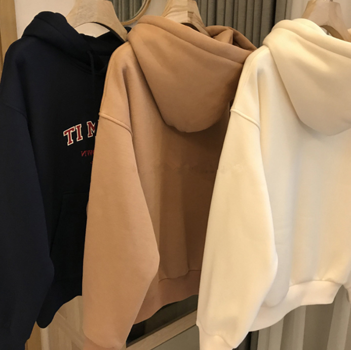 All-match Letter Print Hooded Pullover Sweater Coat Image 4