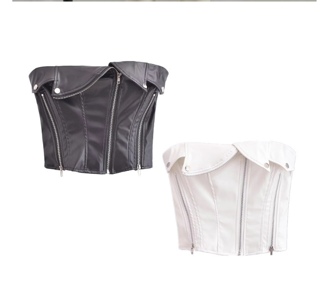 Black Top de Couro