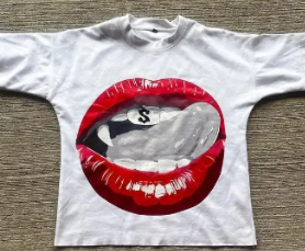 Harajuku Lip & Letter Print T-Shirt