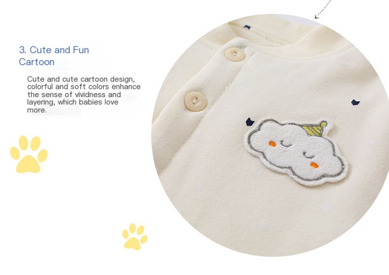 Children's underwear in autumn and winter, pure cotton 1-2 year old baby baby warm without bone thickening cotton clothes child suit