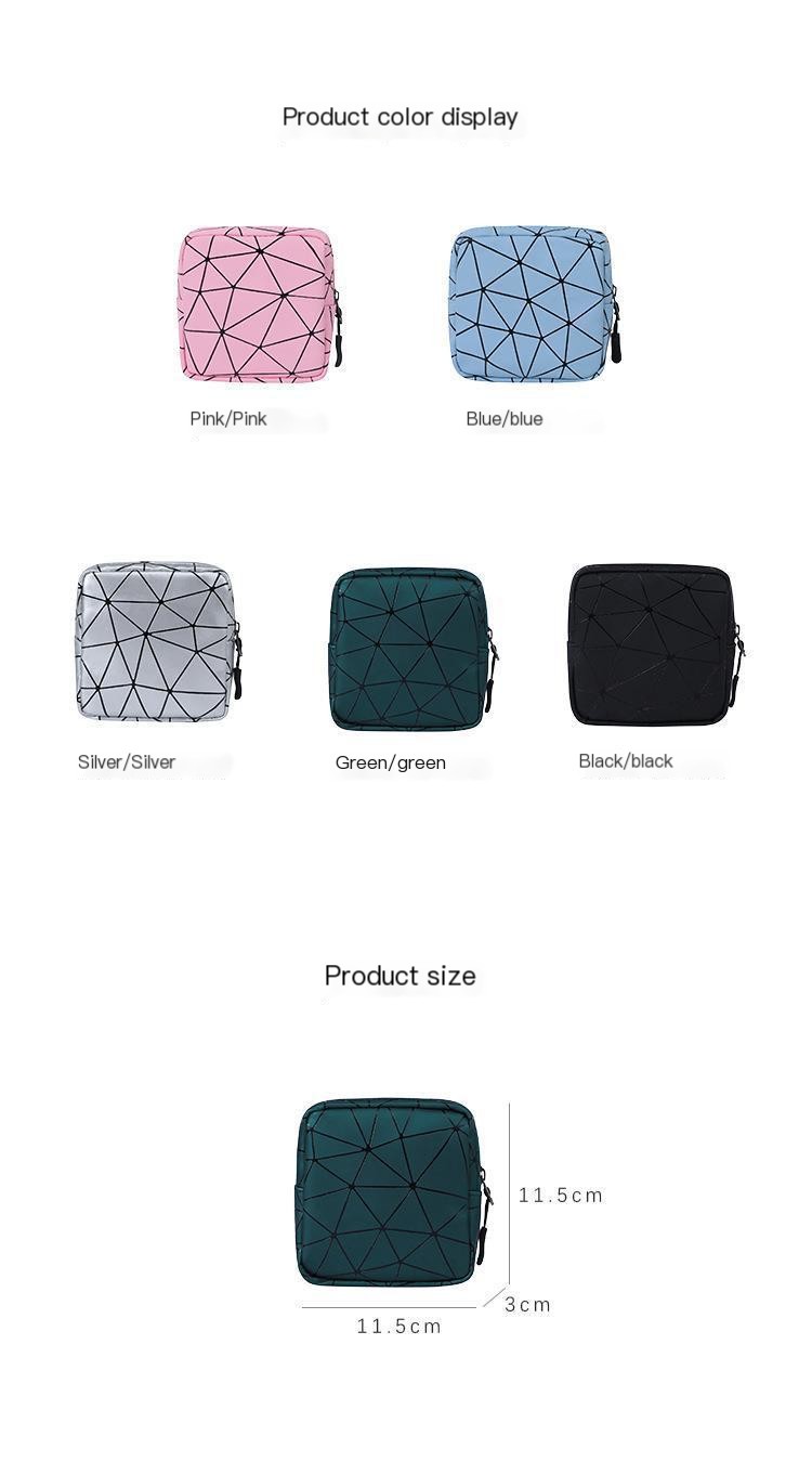 Geometric Pattern Portable Sanitary Napkin Storage Bag