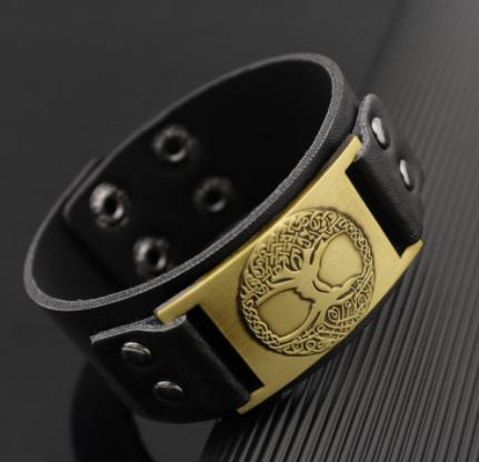 Beowulf Regalia Leather Viking Tree of Life Dark Brown