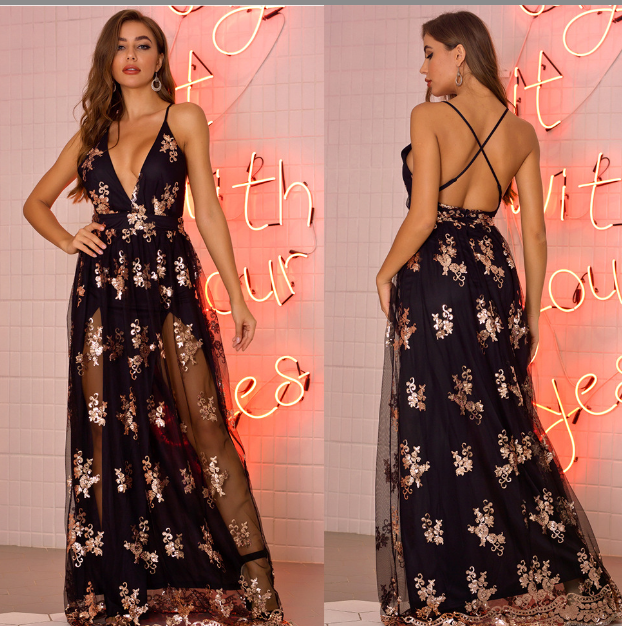 Contrast Sequin Dress Image 3