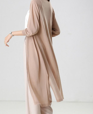 Long windbreaker summer new mid-length knitted cardigan hollow loose air-conditioning coat women image