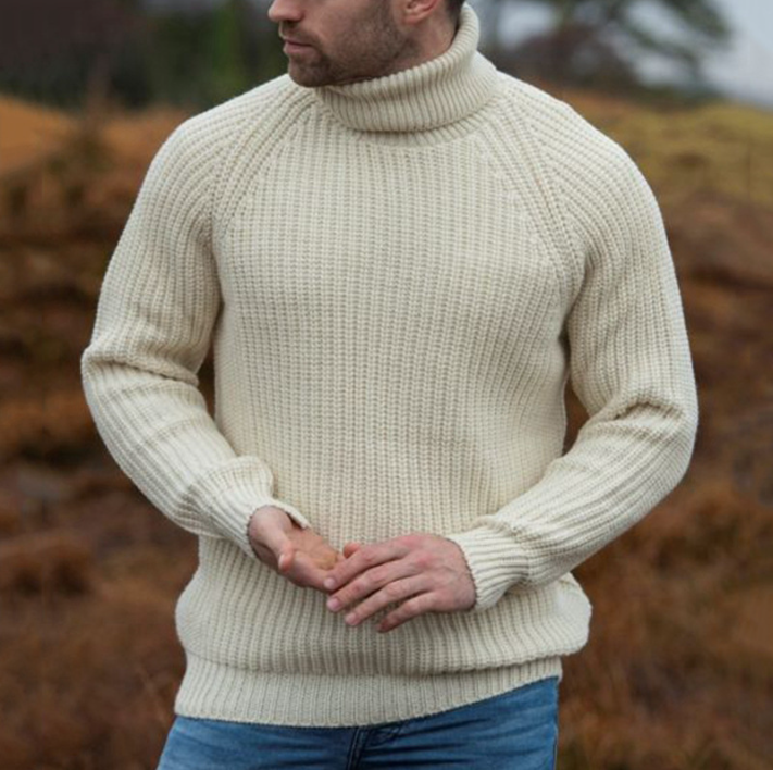 Men's High Collar Sweater - Front View