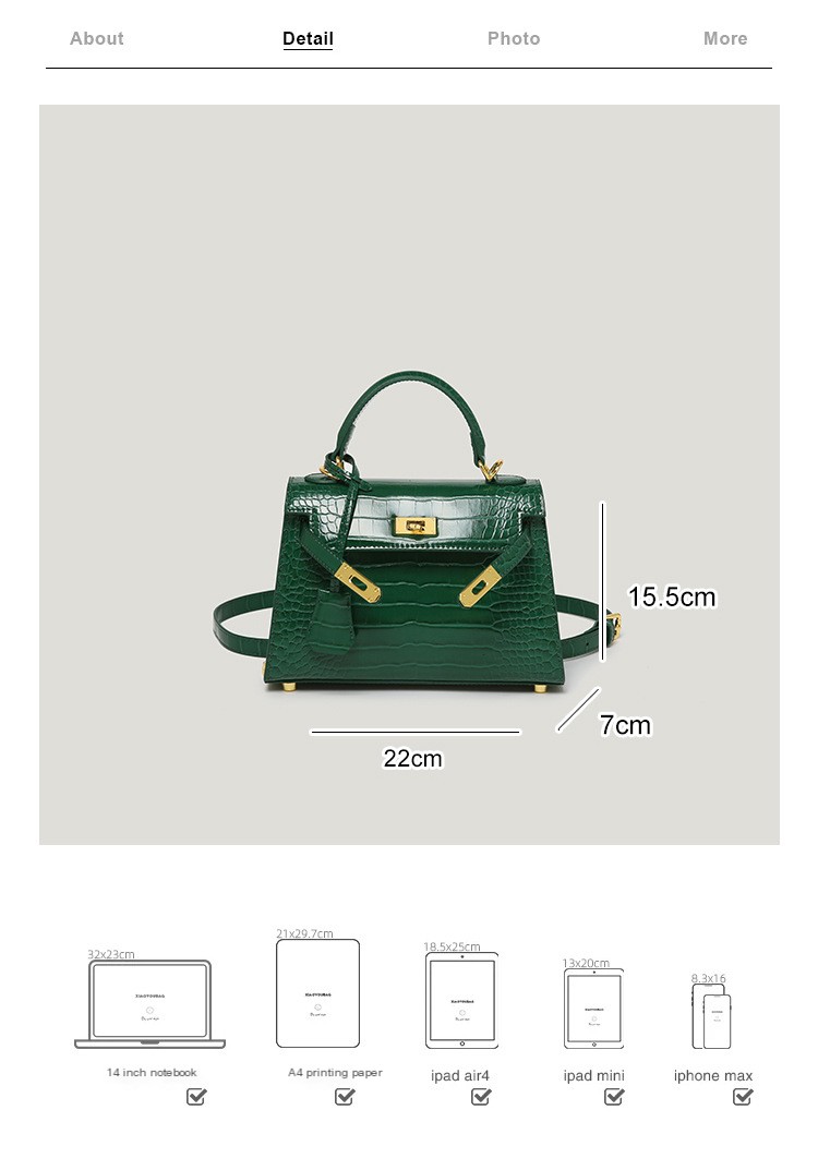 Crocodile Pattern Handbag 1