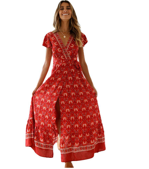 Vacation Floral Maxi Dress Style
