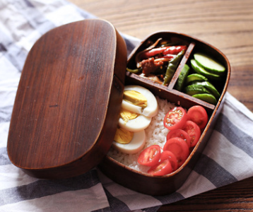Japanese Wooden Bento Box Image 1