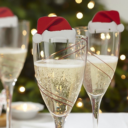 Christmas Wine Glass Hats