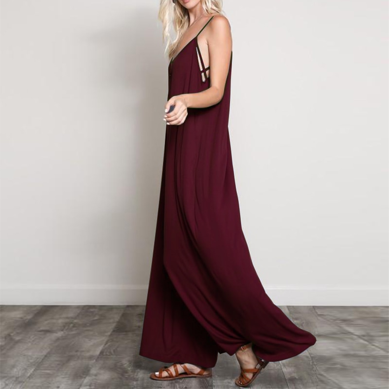 Stylish V-neck backless jumpsuit image 3