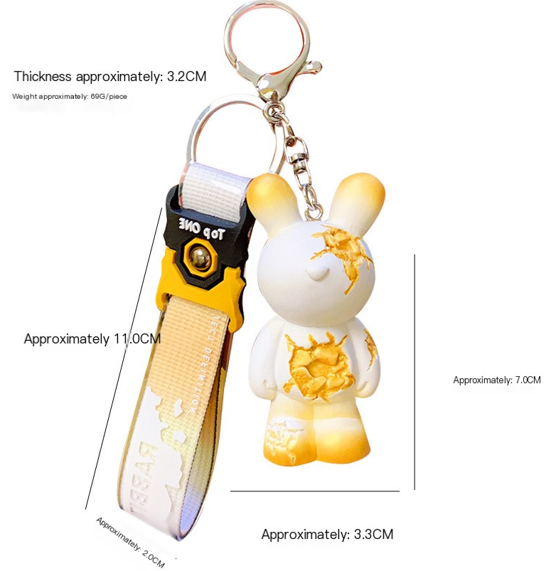 Cartoon Destruction Rabbit Keychain