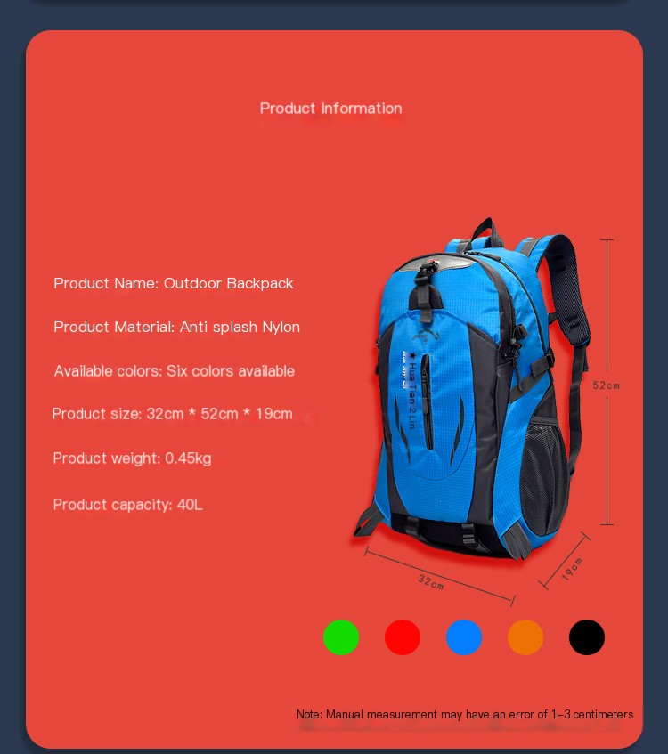 40L Waterproof Hiking Backpack
